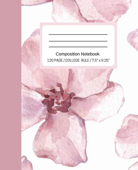 Composition Notebook: Pink Floral, 7.5 x 9.25 inches College Ruled: 120 Lined Pages: Khundmiri, Shereen: 9798487523341: Amazon.com: Books Cover Design For Notebook, Princess School Aesthetic, Pink Notebook Cover, School Supplies To Buy, Organizing Notebooks, Good Notes Covers, Goodnotes Pages, Good Notes Cover, Covers For Goodnotes