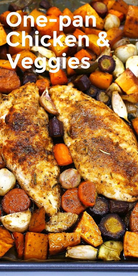 Roast Chicken Breast And Vegetables, Baked Skinless Chicken Breast, Baked Chicken With Vegetables, Pan Chicken And Veggies, Baked Chicken And Veggies, Pan Roasted Chicken Breast, Chicken And Vegetable Bake, Pan Chicken Breast, Roasted Vegetables With Chicken