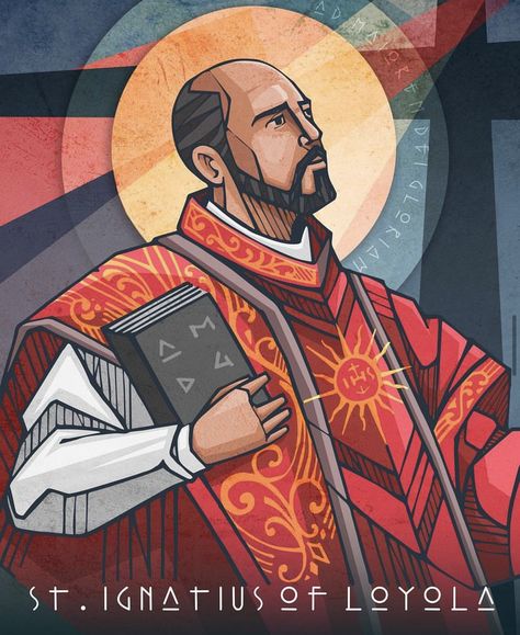 St Ignatius Of Loyola Drawing, St Ignatius Of Loyola Art, Saint Ignatius Of Loyola, Saint Ignatius, Ignatius Of Loyola, Catholic Symbols, St Ignatius Of Loyola, Church Media Design, Catholic Pictures