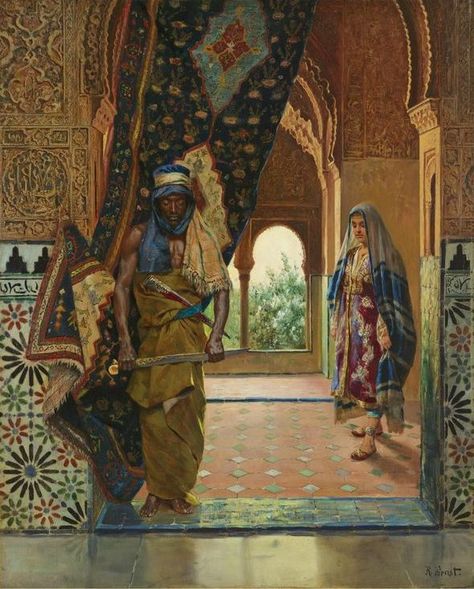 Rudolf Ernst - Le gardien du harem Empire Ottoman, Arabian Art, The Guard, Islamic Paintings, European Paintings, Eastern Art, Arabic Art, Arabian Nights, Ottoman Empire