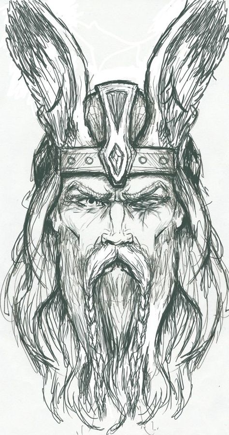 odin | Odin Sketch by PlunderedPsyche | Drawing tutorials | Pinterest ... Odin Sketch, Viking Art, Viking Tattoos, Norse Mythology, A Drawing, Beards, Thor, Drawing Ideas, Vikings