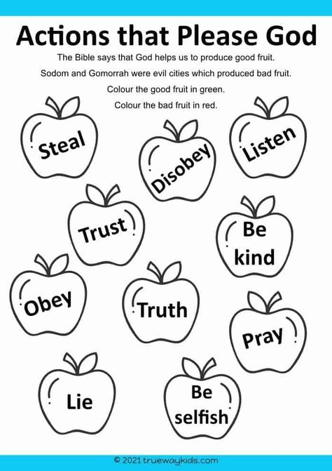 Want to teach your kids about what pleases God and how to live a life that honors Him? Our Actions that Please God worksheet is the perfect resource! This free printable worksheet will guide your children through a series of questions and activities designed to help them understand what actions bring joy to God's heart. Download our worksheet today and start exploring the joy of living a life that pleases God! God Is Our Friend Craft, Sunday Class Lessons, Preschool Bible Activity, Bible Study For Kids Activities, Bible Study Crafts For Kids, What Is God Like Activity, Truth Comes From God Craft, Bible Worksheets For Preschoolers, Bible Study Activities For Kids