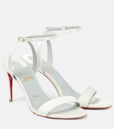 Designer Bridal Shoes | Shop at Mytheresa White Satin Bridal Shoes, Designer White Heels, White Luxury Heels, Nye Wedding Dress, White Louboutin Heels, White Louboutin, Louboutin Wedding Shoes, Heels Louboutin, Christian Louboutin Wedding