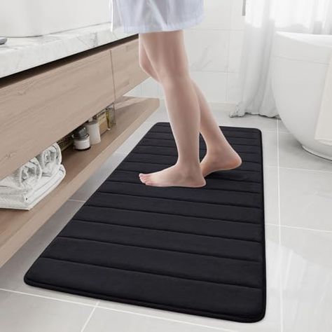 Amazon.com: Buganda Memory Foam Bath Mat Rug, 55" x 24", Ultra Soft and Non-Slip Bathroom Rugs, Water Absorbent and Machine Washable Bath Rug Runner for Bathroom, Shower, and Tub, Grey : Home & Kitchen Bathroom Shower And Tub, Grey Bath, Bath Runner Rugs, Bathroom Mat Sets, Waterproof Bathroom, Black Bath, Bath Rugs Sets, Foam Bath, Elegant Bathroom