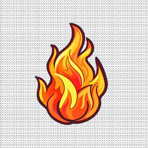 Fire Vector Art, Easy Fire Drawing, Fire Art Drawing, Fuego Aesthetic, Flames Clipart, Fire Cartoon, Flame Sticker, Fire Sketch, Fire Clipart