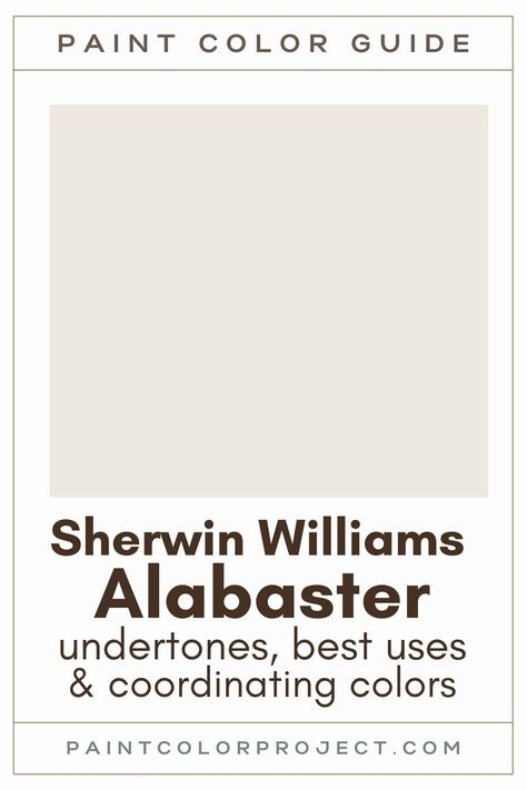 Sherwin Williams Alabaster White, Chantilly Lace Benjamin Moore, Perfect White Paint, Sherwin Williams Snowbound, Paint Color Guide, Cream Paint Colors, Sherwin Williams Extra White, White Paint Color, Alabaster Color