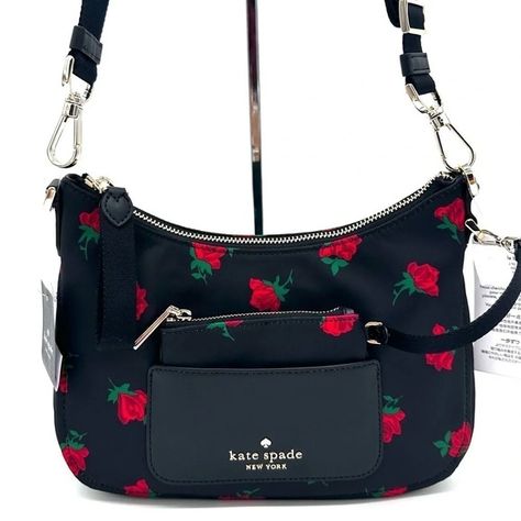 Kate Spade ChelseaRoss Toss Print Crossbody Bag & Coin Purse (NWT) Pvc Trim, Bags Kate Spade, Kate Spade Handbags, Kate Spade Bag, Be Afraid, Kate Spade Bags, Black Red, Zip Pockets, Coin Purse