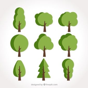 Flat Tree, Cartoon Tree, Tree Cartoon, 달력 디자인, Logo Cartoon, Simple Tree, Tree Icon, Seni Dan Kraf, Vector Trees