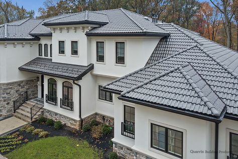 Roofing Photo Gallery | Quarrix Composite Roof Shingles, Spanish Tile Roof, Roof Shingle, Roof Shingle Colors, Mountain Home Exterior, Slate Tiles, Shingle Roof, Roof Paint, Cedar Shakes