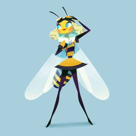 Muhd Noh 🇸🇬 on Instagram: “Honey Bee 🐝 #drawthisinyourstyle for @toradrawings's OC  #tora9k #dtiys #bee #honeybee #fairy #girl #drawing #characterdesign #cartoon…” Bee Character Design Concept Art, Bee Girl Character Design, Wasp Oc, Insect Character Design, Fairy Girl Drawing, Bee Character Design, Bee Oc, Honey Drawing, Insects Drawing