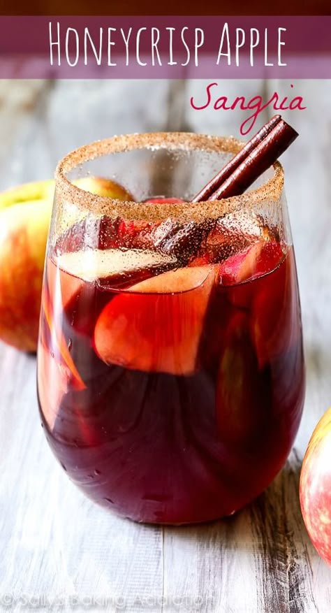 Bet you've never thought to add cinnamon sticks and apple cider to your sangria before. Pin it.   - CountryLiving.com Apple Sangria Recipes, Apple Sangria, Honeycrisp Apple, Sangria Recipe, Honeycrisp Apples, Drink Drank Drunk, Sangria Recipes, Thanksgiving Menu, Delicious Cocktails