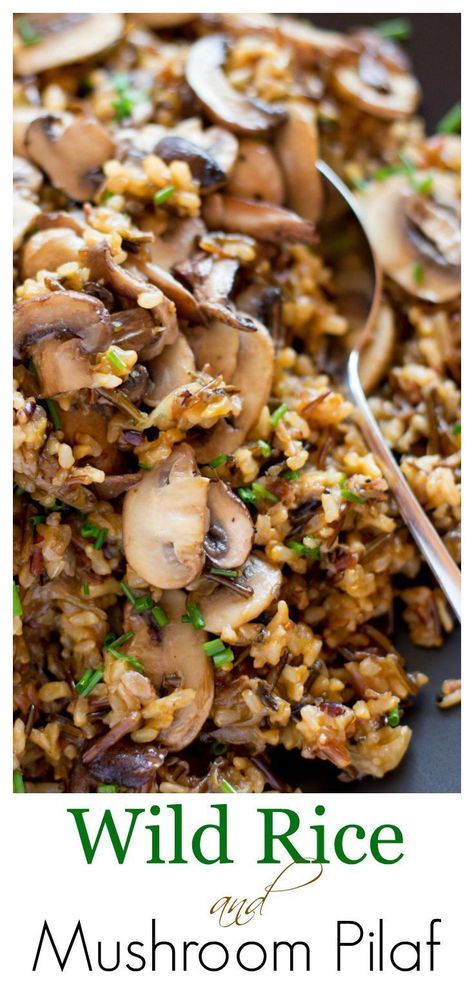 Wild Rice With Mushrooms, Mushroom Pilaf, Wild Rice Blend, Rice With Mushrooms, Wild Rice Recipes, Rice Side, Rice Side Dishes, Healthy Side Dish, Healthy Side