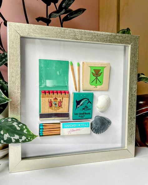 (ALMOST) All of the art available in the shop! Do you have a favorite? #Artist #artistsofinstagram #artistsoninstagram #wallart #walldecor #homeart #homedecor #uniquehomedecor #dopaminedecor #oneofakindart #funkyaesthetic #funartwork #matchbookart #matchbookdecor #matchbooks #matchbox #matches #mixedmediaart #handmade #handmadehomedecor #handmadehomegoods Matchbox Gift Ideas, Matchbox Art Diy, Match Box Craft, Matchbook Display, Matchbox Display, Match Box Art, Matchstick Art, Funky Aesthetic, Matchbox Crafts