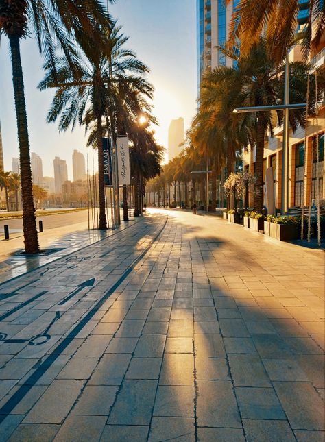 Downtown Dubai, UAE Dubai Morning, Road Town, Dubai Aesthetic, Iphone Ideas, Dubai City, Background Ideas, City Wallpaper, Photoshoot Inspo, Travel Stories