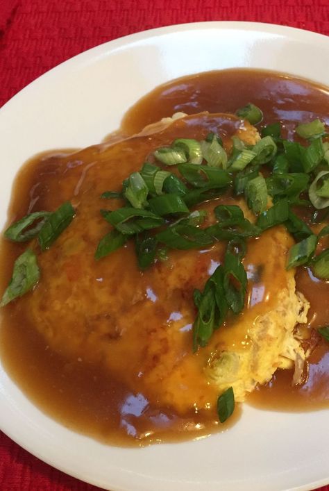 The best egg foo young I have ever had. Hope you enjoy it too! To serve, place the egg patty over steamed rice and serve with the sauce on top. Egg Fu Young Recipe, Shrimp Egg Foo Young Recipe, Egg Foo Young Recipe, Recipes Eggs, Chinese Vegetables, Chinese Cooking Wine, Chinese Cooking Recipes, Easy Chinese Recipes, Fast Recipes