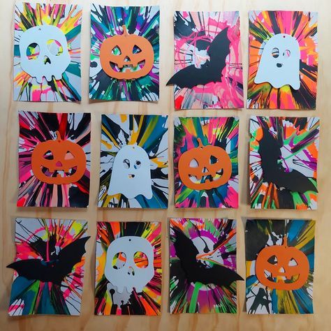 Spooky Halloween paint activity. – Ema Lou kids art craft Preschool Art Halloween, Halloween 3rd Grade Craft, Halloween Craft Ideas For 2nd Graders, October Art Projects For Kids Preschool, Halloween Art For Kindergarteners, Reggio Halloween Art, Halloween Elementary Art Projects, Halloween Art Eyfs, Halloween Art For Kids Preschool