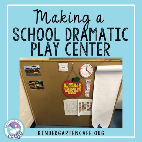 Pretend School Play Area, School Dramatic Play Center, Pretend Play Stand, Kindergarten Survival Kit, School Dramatic Play, Dramatic Play Diy, Dramatic Play Centers Preschool, Miniature Classroom, Pretend Play School