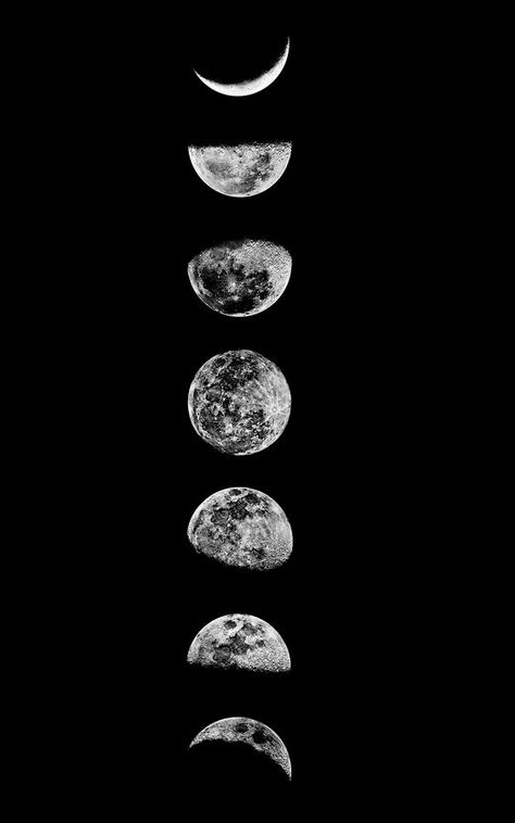 Moon Cycle Tattoo, Monsters Are Human, All Monsters Are Human, Tumblr Iphone Wallpaper, Moon Phases Tattoo, Phases Of The Moon, Moon Cycles, Wallpaper Space, Black And White Aesthetic