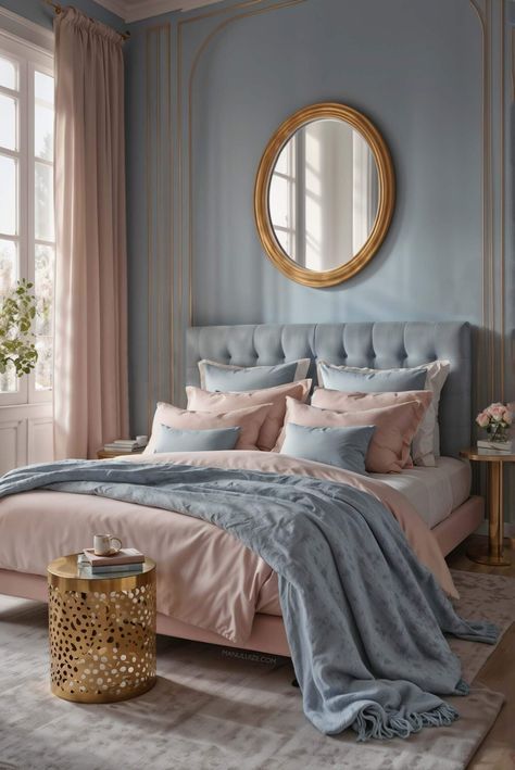 Here's a guide to incorporating dusty pink into your bedroom decor with 35 modern bedroom decor ideas to surprise you! #pinkbedroom #interior Ideas for: light pink bedrooms, grey and pink bedroom ideas, blue and pink bedroom, green and pink bedroom, pink bedroom aesthetic, white and pink bedroom, pink bedroom ideas, black and pink bedroom, girly pink bedroom, pink bedroom decor, sage green and pink bedroom, blush pink bedroom, dusty pink bedroom. Bedroom Ideas Black And Pink, Blue And Pink Bedroom For Adults, Bedroom Dusty Pink, Bedroom Green And Pink, Bedroom Decor Sage Green, Bedroom Blush Pink, Grey And Pink Bedroom Ideas, Black And Pink Bedroom, Sage Green And Pink Bedroom