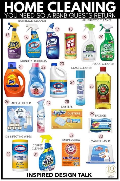 im so glad i came across this because these cleaning essentials are the best!! definitely getting these things for the new Airbnb Rental Property! Cleaning Equipment List, Laundry Essentials Products, Deep Cleaning House Supplies, List Of Cleaning Supplies For New House, Best Kitchen Cleaning Products, Best House Features, New House Cleaning Supply Checklist, Cleaning Supplies For New Home, Laundry Room Necessities