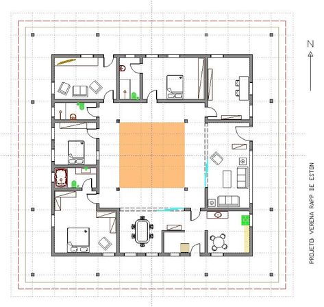 Hacienda Floor Plans, New Model House, House Structure Design, 20x40 House Plans, Modern Courtyard, Indian House Plans, Fairytale House, Courtyard House Plans, Building House Plans Designs