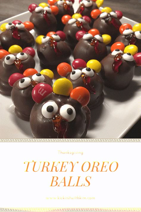 Turkey Oreo Balls #thanksgiving #turkey #dessert #oreoballs #thanksgivingdessert #easydessert Turkey Dessert, Oreo Cake Balls, Cute Thanksgiving Desserts, Oreo Turkey, Turkey Balls, Melt Chocolate In Microwave, Turkey Desserts, Delicious Thanksgiving Desserts, Thanksgiving Desserts Kids