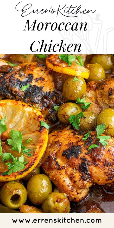 This recipe for Moroccan Chicken is a tasty, aromatic dish with many levels of flavor . Serve it with couscous for a filling, luxurious meal. Moroccan Chicken Tagine, Moroccan Chicken Recipe, Tagine Cooking, Plats Ramadan, Chicken Tagine, Moroccan Cooking, Moroccan Recipes, Tagine Recipes, Moroccan Dishes