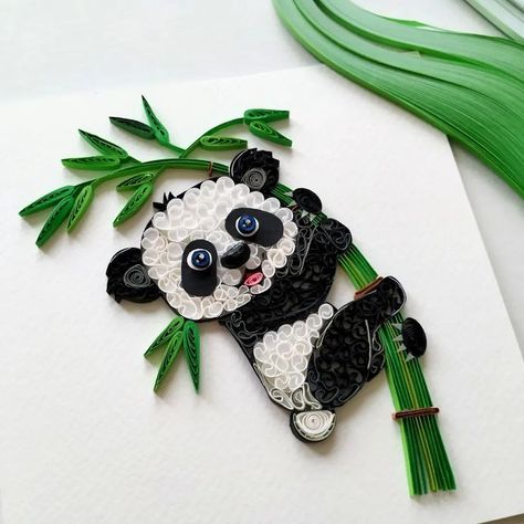 Paper Quilling Sloth, Panda Quilling, Quilled Animals, Diy Pop Up Cards, Quilling Animals, Quilled Paper Art, Quilling Ideas, Paper Diy, Half Life