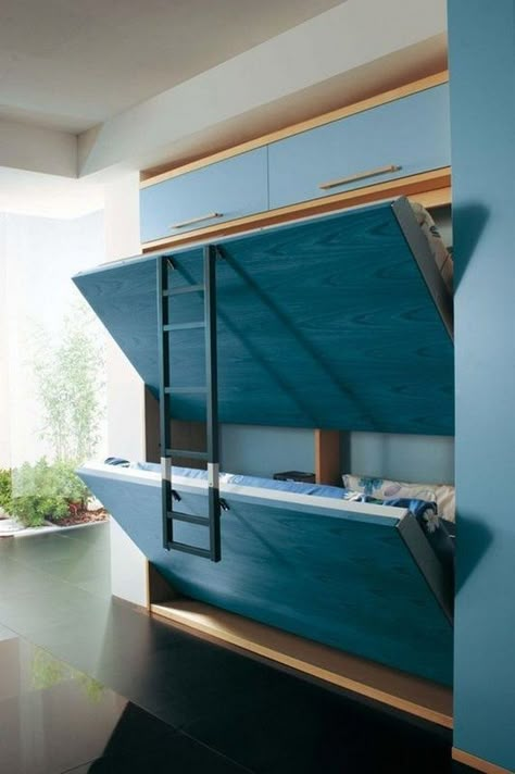 Murphy Bunk Beds, Bunk Beds Small Room, Hideaway Bed, Murphy Bed Ikea, Modern Bunk Beds, Diy Bunk Bed, Murphy Bed Ideas, Bed Design Ideas, Modern Murphy Beds