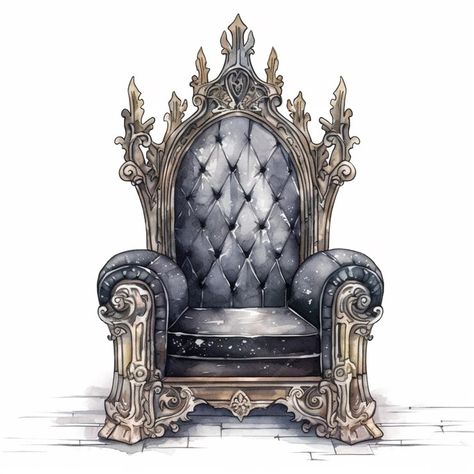 Premium AI Image | There is a drawing of a throne with a black leather seat generative ai Throne Drawing, Vampire Background, The Lady Or The Tiger, Color Markers Art, King On Throne, Drawing Furniture, Chair Drawing, Cyberpunk City, Drawing Exercises