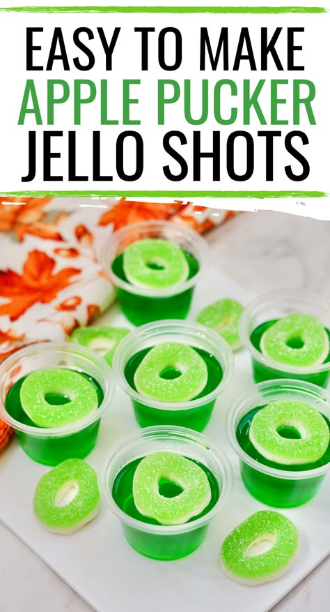 Green Apple Jello Shots, Apple Jello Shots, Alcohol Jello Shots, Fireball Jello Shots, Easy Jello Shots, Best Jello Shots, Crown Royal Apple, Jello Shots Vodka, Jello Shooters