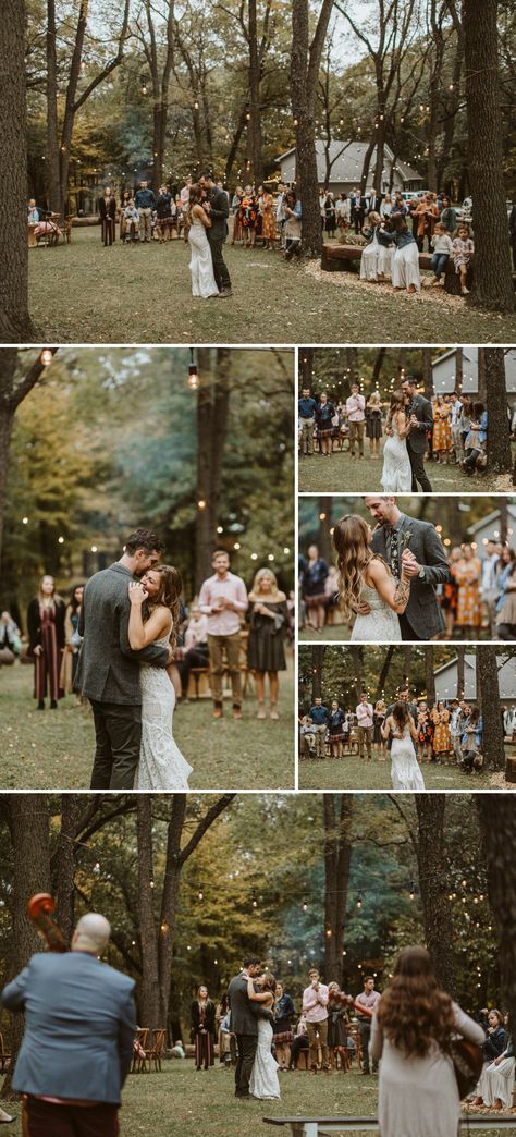 Country Wedding Backyard, Fall Outside Wedding Ideas Backyards, Backyard Wedding Party Favors, Backyard Wedding October, Backyard Wedding 200 Guests, Night Time Backyard Wedding, Laidback Wedding Receptions, Mountain Wedding Ideas Outdoor Ceremony, Backyard Country Wedding Reception