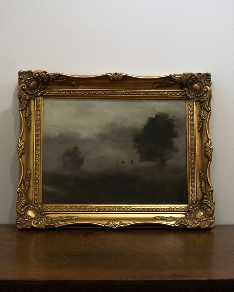 Shop the romantic collection and transport your home back in time 🤎 #antiques #moodyartwork #gessoframe #canadian #vintageframes#landscape #moodyart #vintageoilpainting #framedart #antiqueframes #walldecor #frenchinspired #traditionalart Moody Artwork, Moody Painting, Medieval Decor, Antique Picture Frames, Moody Art, Antique Oil Painting, Antique Frames, Vintage Oil Painting, Watercolor Art Lessons