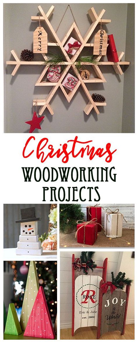 Easy Christmas woodworking projects.  15 ideas that you can build out of wood for the holiday season. Easy woodworking projects all the way to more complex carpentry! Christmas Woodworking Projects, Holiday Woodworking Projects, Christmas Woodworking, Wood Projects For Beginners, Wood Crafting Tools, Woodworking Project Plans, Small Woodworking Projects, Diy Simple, Navidad Diy