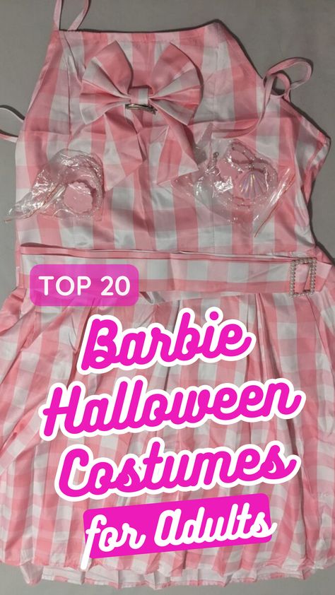 Top 20 Barbie Halloween Costumes for Adults Malibu Barbie Costume Ideas Women, Funny Barbie Costumes, Barbie And Ken Outfit Ideas, Weird Barbie Costume, Barbie Custome Ideas Halloween, Barbie Vs Ken Spirit Week, Ken And Barbie Halloween, Ken And Barbie Costume, Diy Barbie Costume