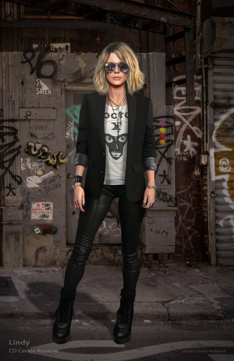 Rock Chic Outfits, Outdoor Party Outfits, Rocker Costume, Edgy Work Outfits, Rock Chick Style, Costume Concept, Rocker Chic Style, Chick Outfit, Rocker Outfit