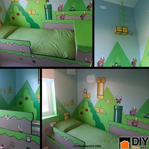 How to DIY Mario Kids Bedroom Ideas | www.FabArtDIY.com LIKE Us on Facebook ==> https://www.facebook.com/FabArtDIY Super Mario Room Diy, Mario Bedroom Decor, Super Mario Bedroom, Mario Bros Room, Nintendo Room, Mario Bedroom, Super Mario Room, Mario Room, Zimmer Diy