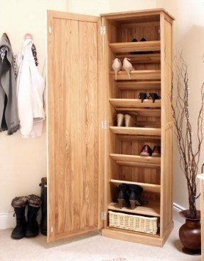 Oak Shoe Cabinet - Ideas on Foter Hallway Storage Cabinet, Shoe Storage Cupboard, Shoe Storage Unit, Wood Shoe Storage, Solid Oak Furniture, Shoe Cupboard, Shoe Cabinets, Diy Mudroom Bench, Home Storage Solutions