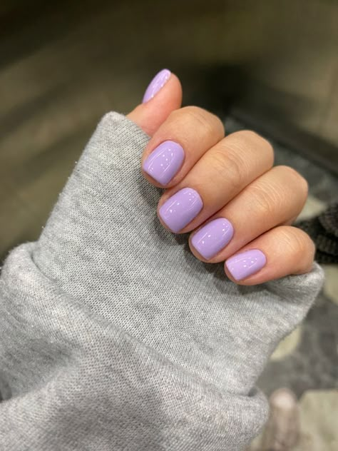 Lavender Gel Manicure, Purple Aesthetic Nails Short, Purple Nails Short Square, Nail Ideas For January, Purple Gel Nails, Light Purple Nails, Short Nail Ideas, Manicure Designs, Lilac Nails