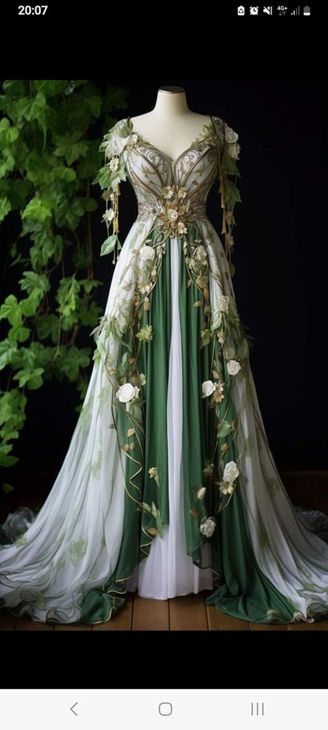 Wizard Wedding Dress, Nature Ball Gown, Whimsical Forest Fairy Wedding Dress, Whimsygoth Wedding Dress, Earth Tone Wedding Dress, Fairycore Bridesmaid Dresses, Virgo Wedding Dress, Magical Forest Wedding Dress, Fairycore Ballgown