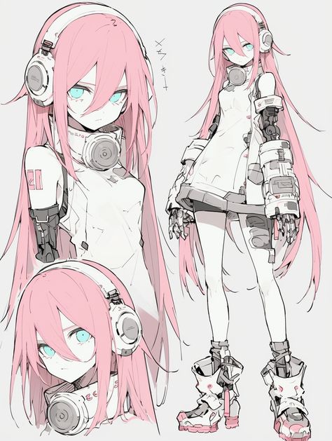 Cool Anime Designs, Anime Oc Ideas Character Design, Timid Character Design, Cybercore Character Design, Femboy Drawing Oc Base Cute, Kawaii Oc Art, Pink Oc Art, Rabbit Character Design Human, Visual Novel Sprite Poses