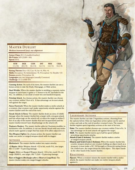 Dnd Npc Character Sheet, Dnd Npc Sheet, Dnd Stat Blocks, Dnd Enemies, Stat Block, Homebrew Monsters, 5e Monsters, Dungeons And Dragons Rules, Dnd Bard