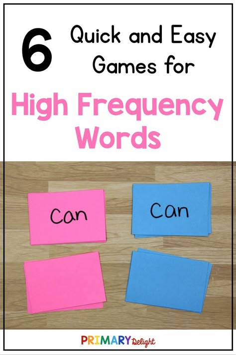 Teach high frequency words with these fun and free game ideas. The games are perfect for kindergarten, first grade, homeschool or special education. Students will have fun learning high frequency words as they develop sight words with these fun games. #HighFrequencyWords #SightWordGames High Frequency Words Kindergarten, High Frequency Word Games, High Frequency Words Activities, First Grade Homeschool, Learning Sight Words, Teaching Sight Words, Kindergarten Games, Sight Words Kindergarten, Beginning Readers