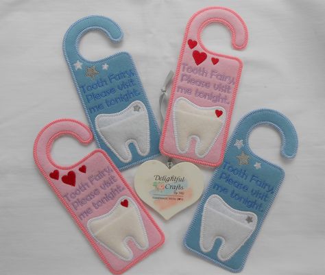 Tooth Fairy Pillow Diy, Tooth Fairy Door Hanger, Boy Tooth Fairy, Tooth Fairy Door, Tooth Fairy Kit, Tooth Fairy Doors, Tooth Fairy Gifts, Fairy Boy, Teeth Shape