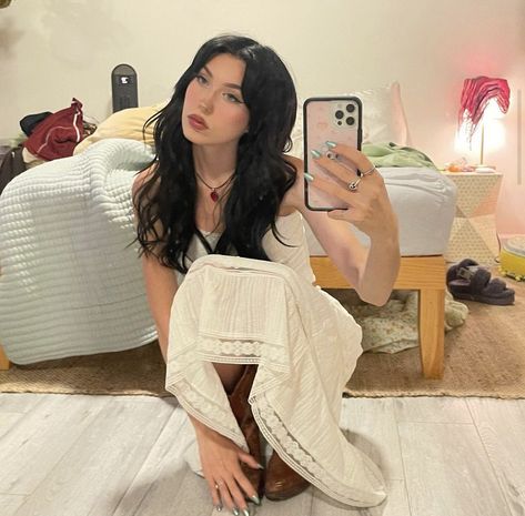 Addy Rae, Girl Aesthetic Pfp, Aesthetic Pfp, Shirt Dress, Mirror Selfie, How To Wear