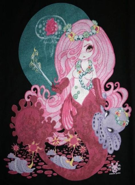 Camille Rose Garcia, Junko Mizuno, Mermaid And Unicorn, Gothic Kawaii, Camille Rose, Witch Vibes, Big Eyes Art, Mermaids And Mermen, Pretty When You Cry