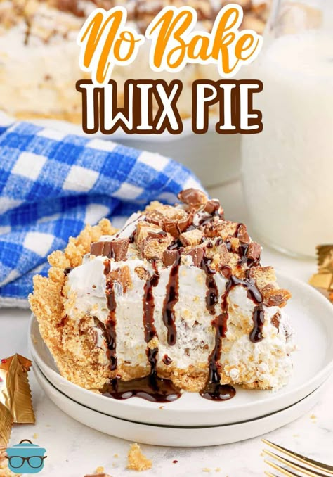 If your favorite candy bar is a Twix bar then this dessert is for you! This No Bake Twix Pie combines caramel, chocolate, Twix Bars and whipped topping all added to a homemade crust! Twix Recipes, Twix Pie, Oreo Cookie Pie, The Country Cook Recipes, Art Tutorials Step By Step, No Bake Sweets, Homemade Pie Recipes, Instant Pot Dessert, Twix Bars