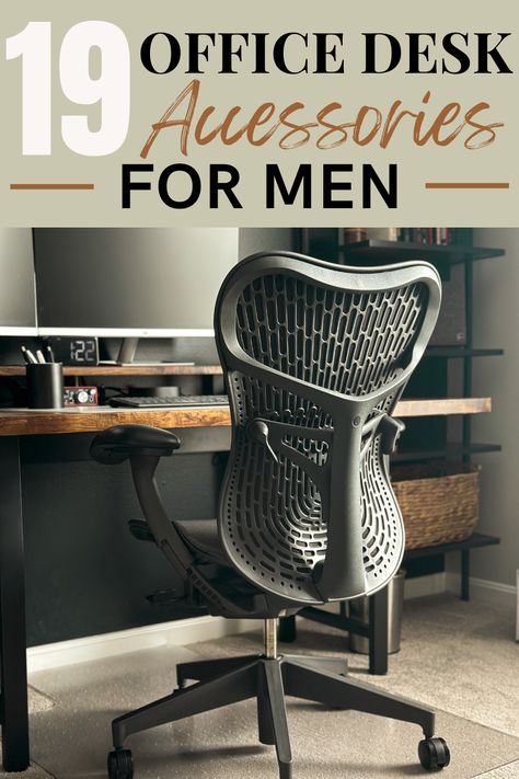 home office accessories for men Office Decor Men, Ideas For Floating Shelves, Aesthetic Desk Organization, Home Office Decor For Men, Masculine Office Decor, Masculine Home Office, Male Office Decor, Cool Office Desk, Work Desk Decor