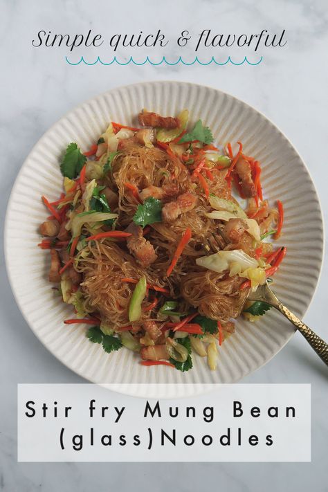 Mungbean Noodle Recipes, Bean Threads Recipes, Bean Vermicelli Recipes, Pork Belly Noodles, Mung Bean Noodle Recipes, Bean Thread Noodles Recipes, Bean Noodle Recipe, Mung Bean Noodles, Bean Thread Noodles