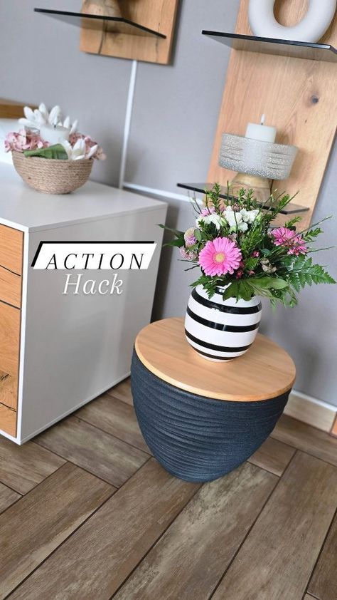 🅟︎ꫀꪶ𝓲ꪀ auch Bibi genannt | ACTION Hack💫🕯🌟⬇️Der Lack ist toll und ergiebig ⬇️ . . . Sprühlack mit Graniteffekt bekommt ihr fast in jedem Baumarkt oder online. (Selbst… | Instagram Ikea Hack Vase, Diy Side Table, Dekor Diy, Winter Diy, Hacks Diy, Diy Interior, Diy Table, Scandinavian Home, Ikea Hack